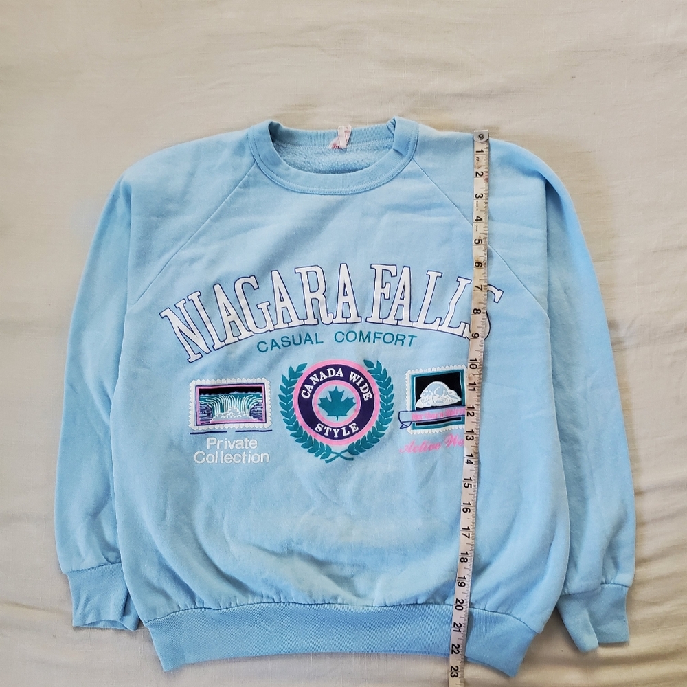 Vintage Blue Niagara Falls Sweatshirt Adult Small Womens Travel Souvenir - Picture 4 of 7